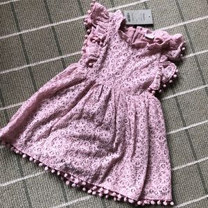 Mauve Lace Pom Dress